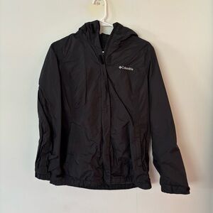 columbia black rain coat jacket with hood🖤